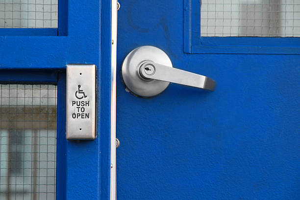 Heavy Steel Door With Push To Open Wheelchair Button. Automatic Door by 512 Locksmith Jarrel TX