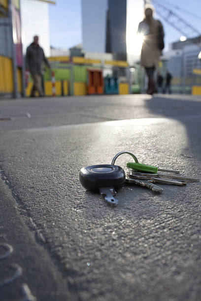 Lost Keys On The Sidewalk. Focus On The Keys. Lost Car Key in Austin TX? 512 emergency locksmith is ready to assist you.