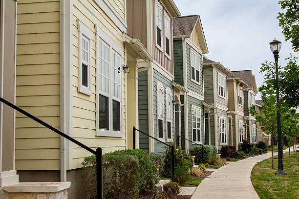 Town Houses In The Subdivision Of Mueller In Austin, Texas. Residents of Austin TX